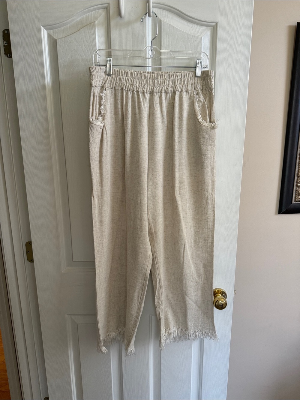🌸 Umgee:  Wide Leg Linen-Blend Pants in Beige